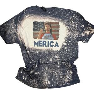 Joe Dirt American Flag Mercia Patriotic Bleached Heather Gray Gildan Tshirt